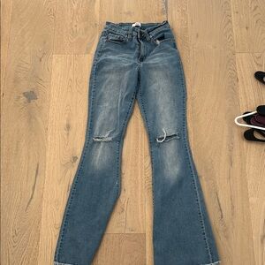 YMI Distressed Flare Jeans in Blue